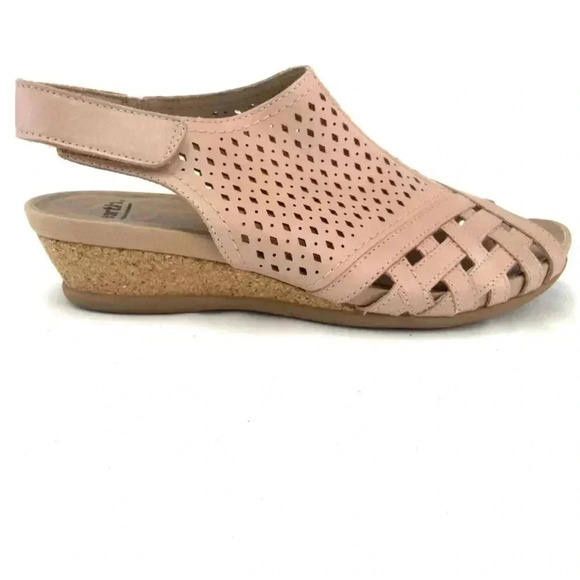 Earth Pisa‎ Galli Wedge Sandals Size 9 Wide Dusty Pink - Picture 1 of 12